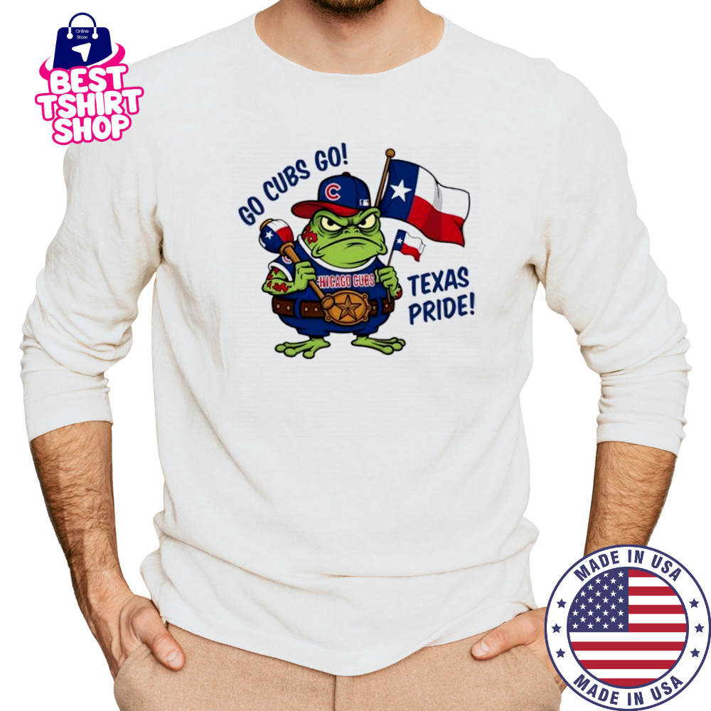Chicago Cubs Frog Go Cubs Go Texas Pride flag shirt Long Sleeved