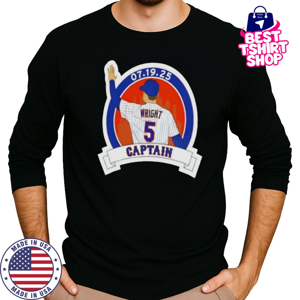 David Wright Captain New York Mets baseball player graphic shirt Long Sleeved