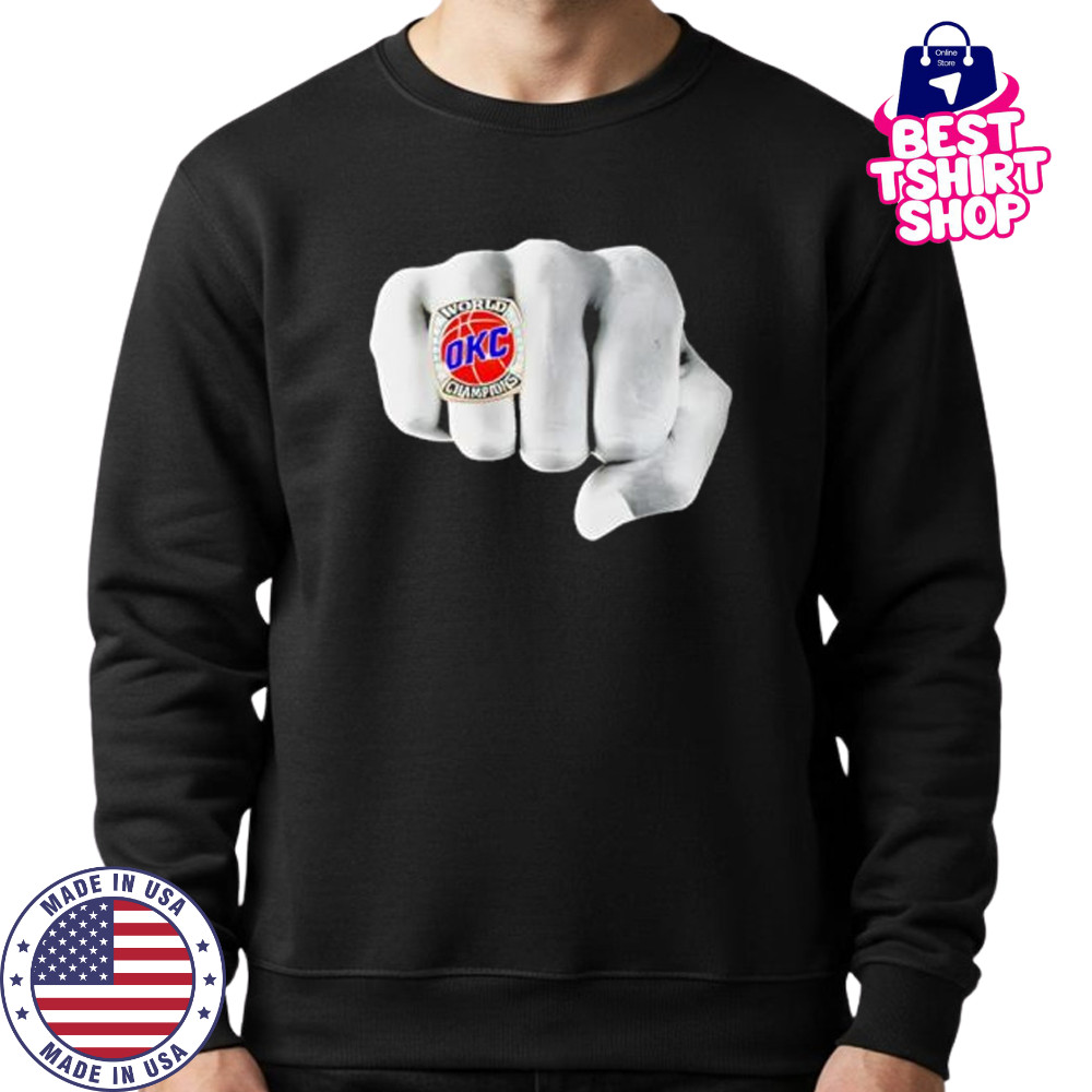 OKC Championship Ring Hand Comfort Colors shirt Sweatshirt