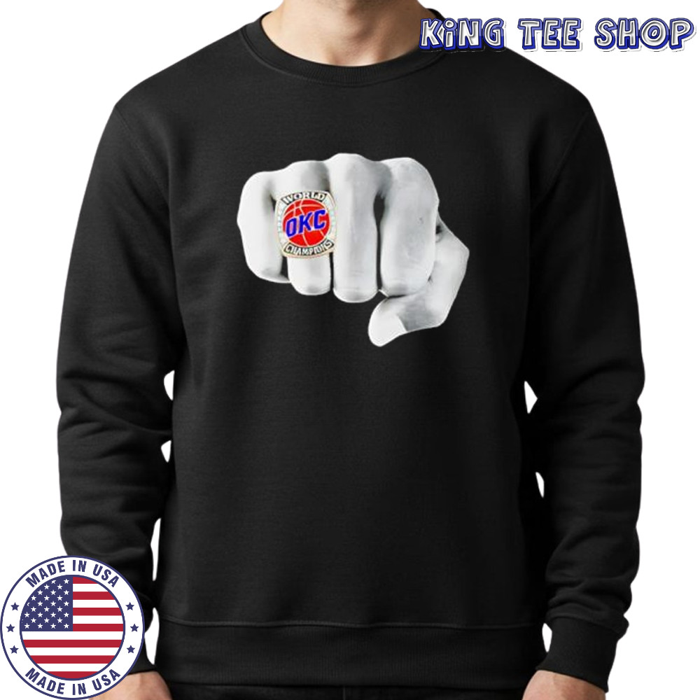 OKC Championship Ring Hand Comfort Colors shirt Sweatshirt