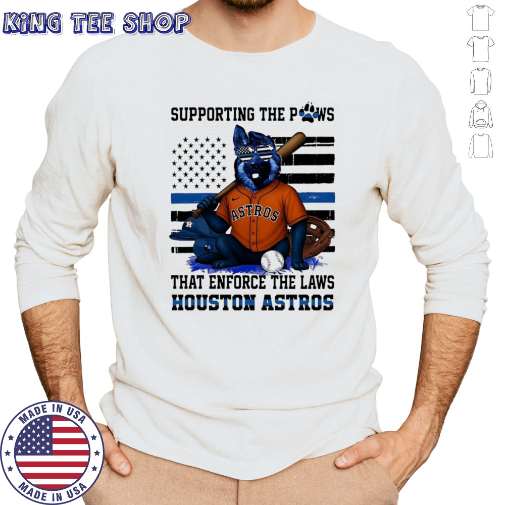 Supporting the paws that enforce the laws Houston Astros shirt Long Sleeved