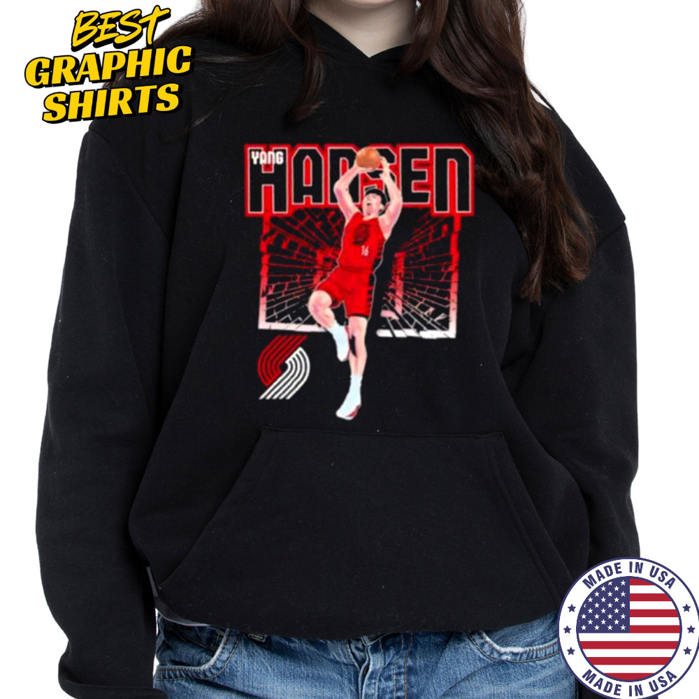 Yang Hansen Portland Trail Blazers Shattered basketball shirt Hoodie