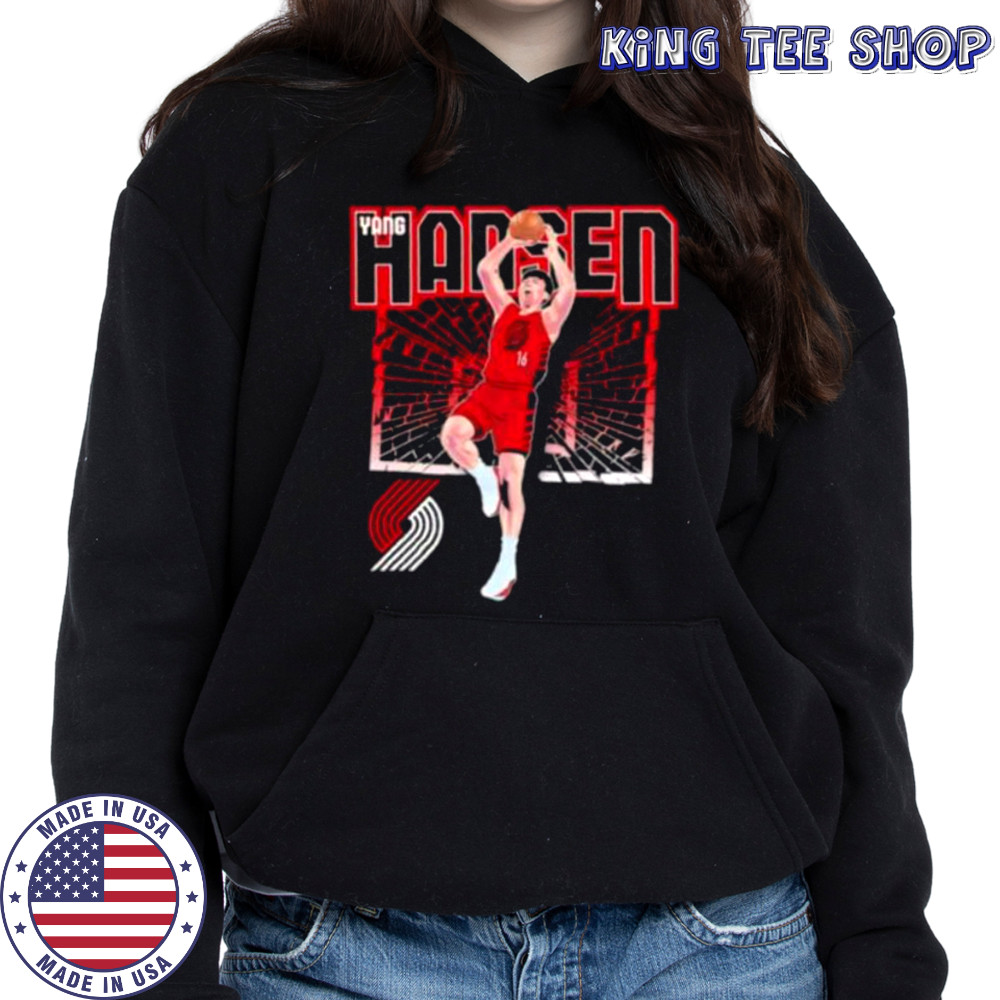 Yang Hansen Portland Trail Blazers Shattered basketball shirt Hoodie