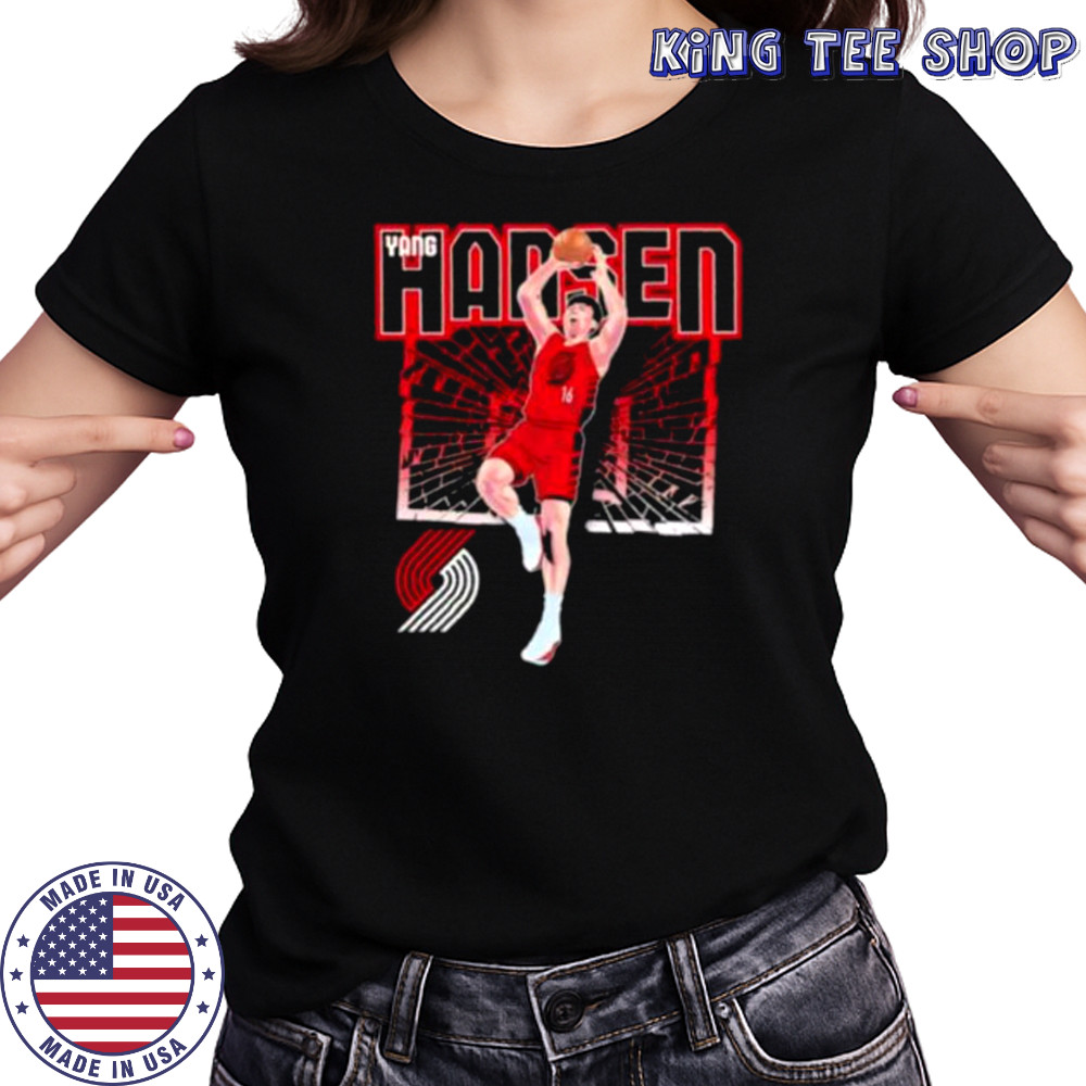 Yang Hansen Portland Trail Blazers Shattered basketball shirt Women's T-shirt