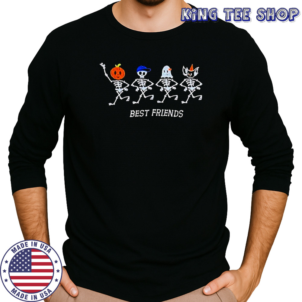 Best Friends Skeletons Halloween T-shirt Long Sleeved