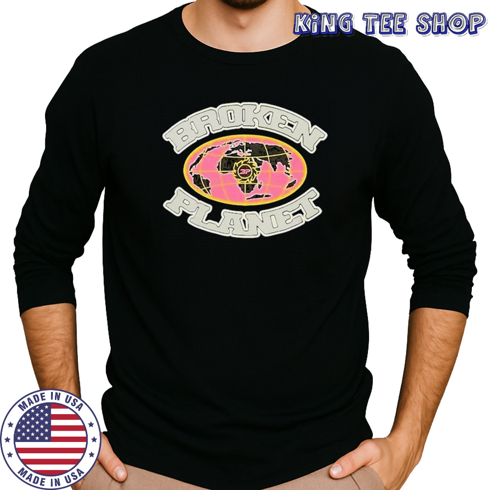Broken Planet Grid Globe T-shirt Long Sleeved