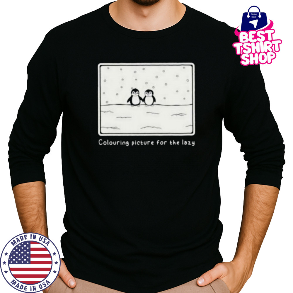 Penguin colouring picture for the lazy shirt Long Sleeved