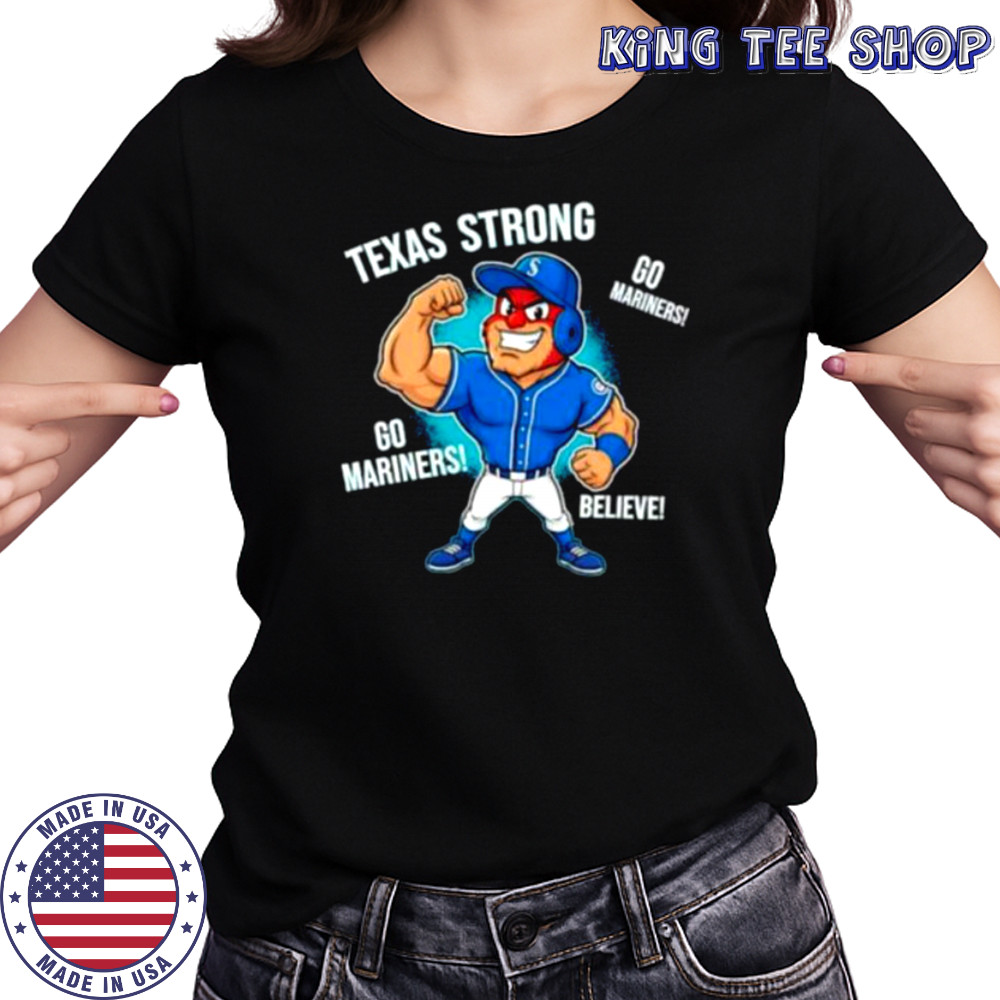 Seattle Mariners Texas Strong Mariner Moose mascot cartoon shirt Women's T-shirt