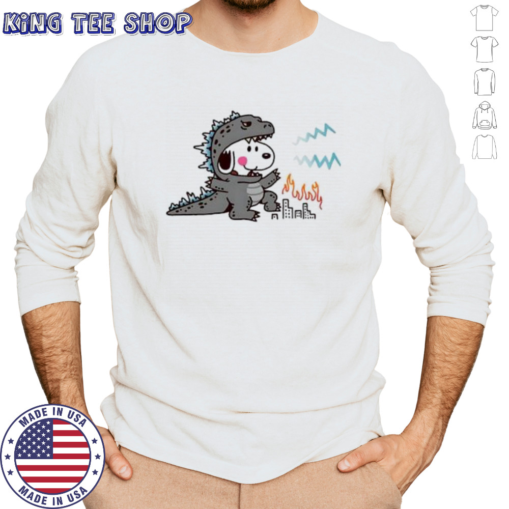 Snoopy disguise Godzilla shirt Long Sleeved