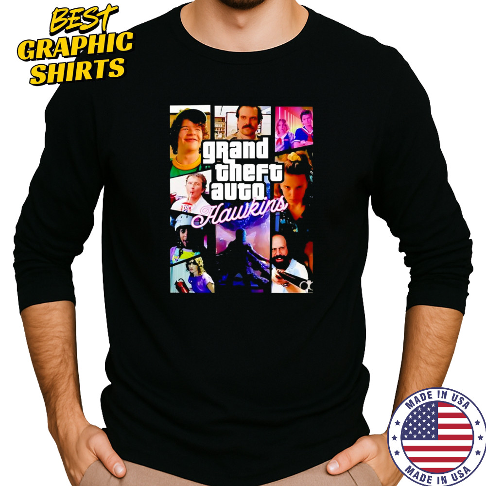 Stranger Things Grand Theft Auto Hawkins shirt Long Sleeved