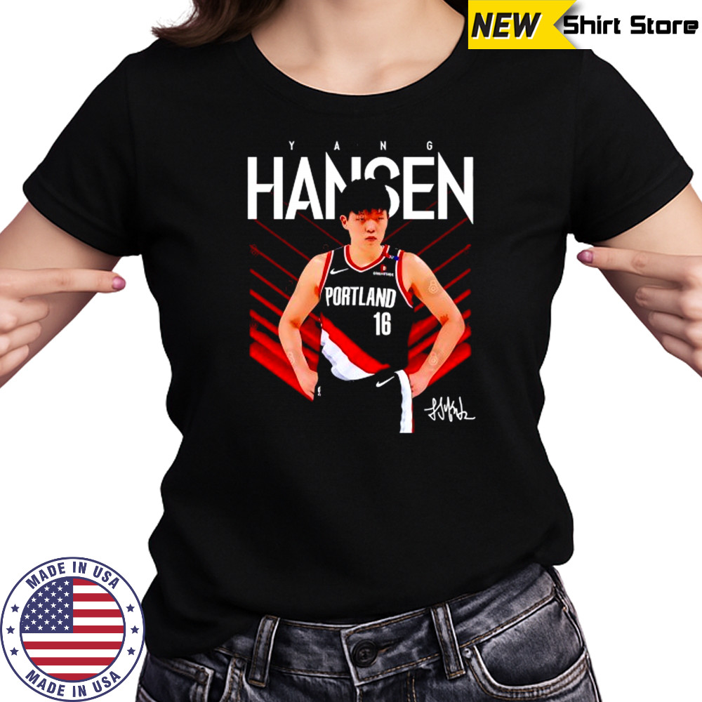 Yang Hansen Portland Trail Blazers signature shirt Women's T-shirt