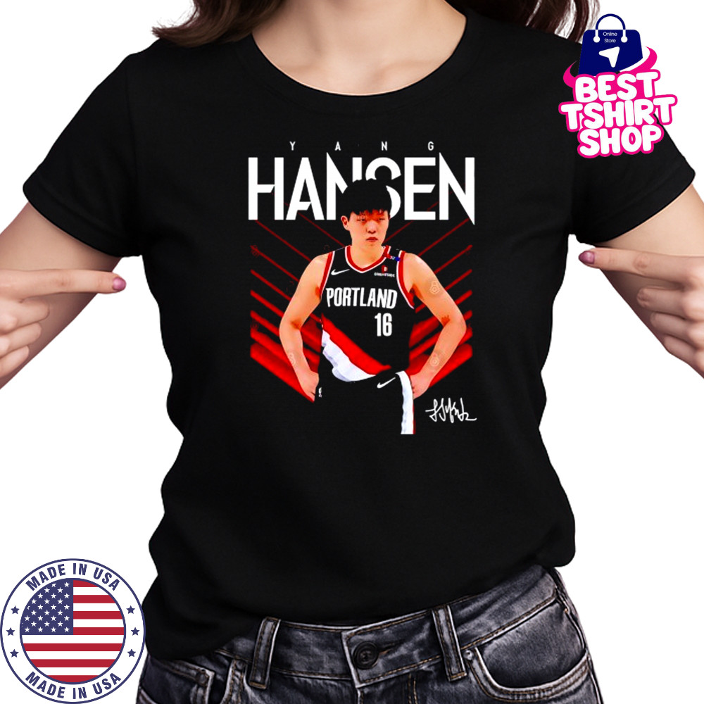 Yang Hansen Portland Trail Blazers signature shirt Women's T-shirt