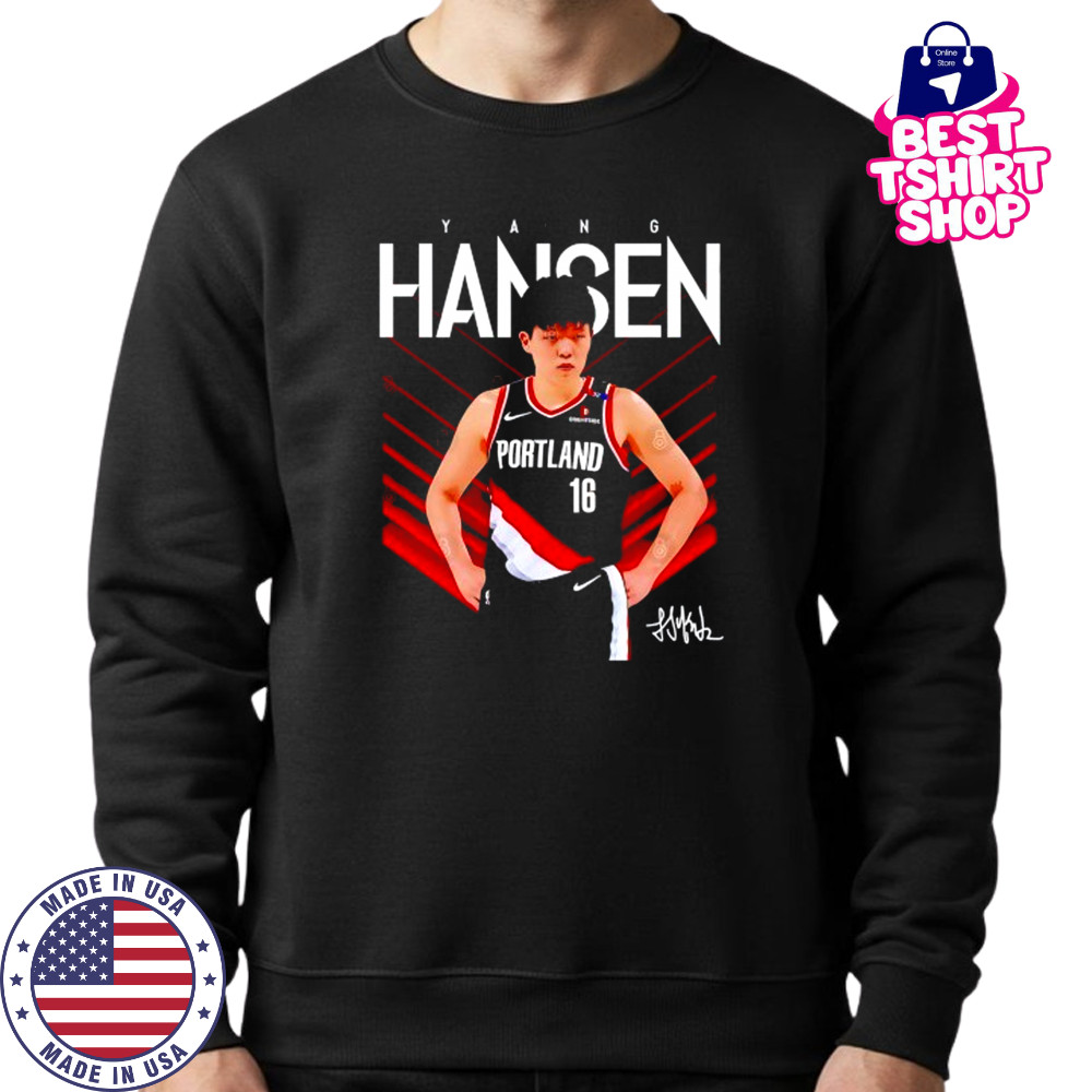 Yang Hansen Portland Trail Blazers signature shirt Sweatshirt