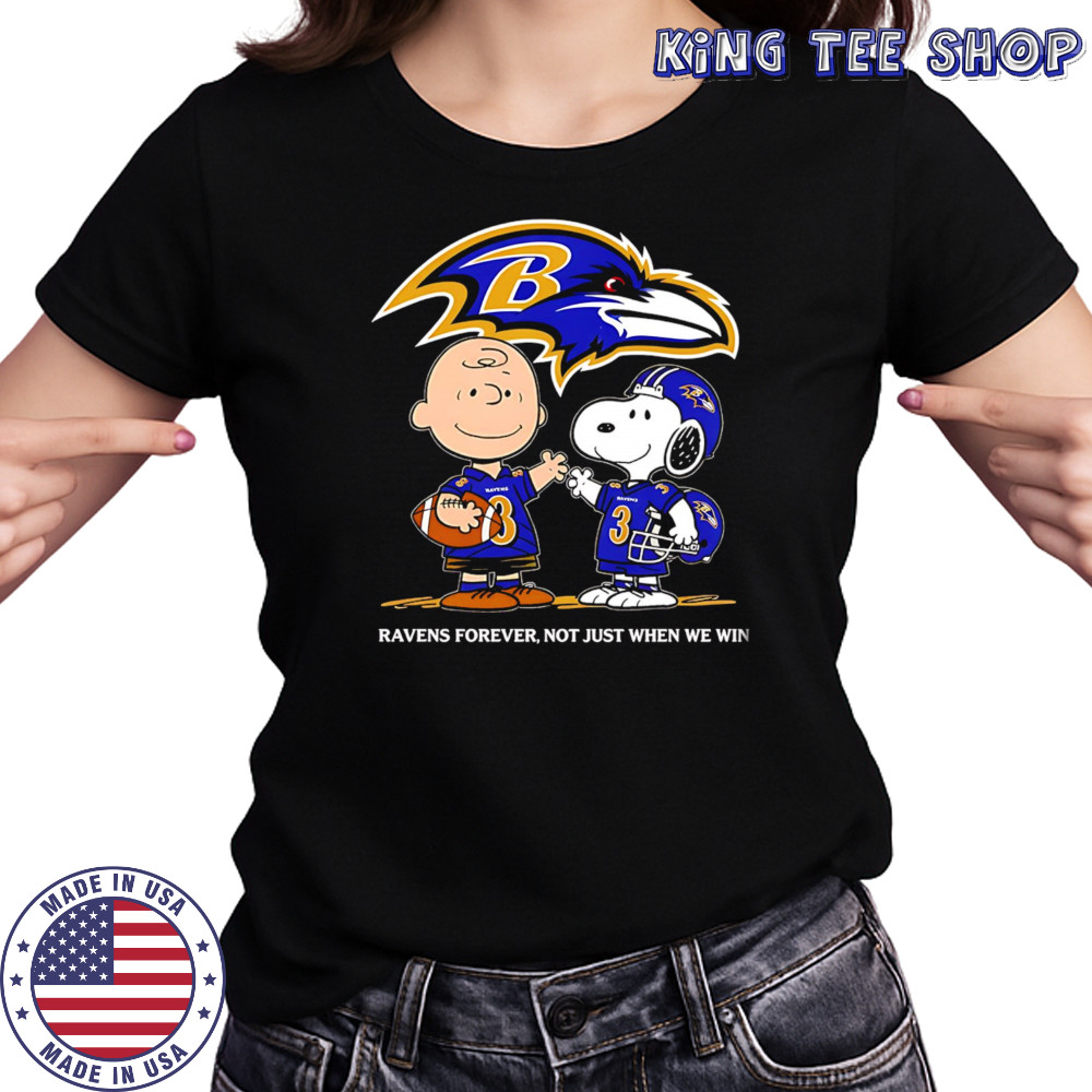 Baltimore Ravens Charlie Brown Snoopy Ravens Forever Not Just When We Win shirt Women's T-shirt