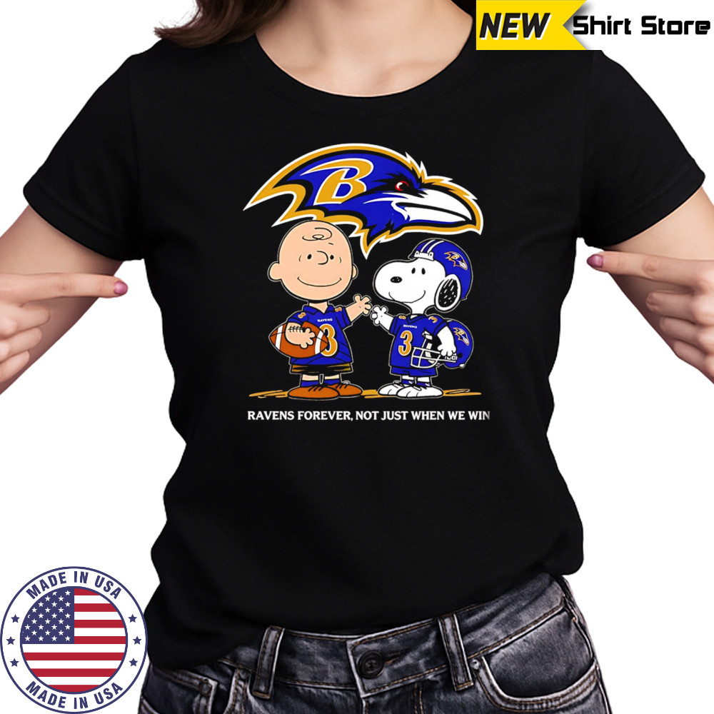 Baltimore Ravens Charlie Brown Snoopy Ravens Forever Not Just When We Win shirt Women's T-shirt