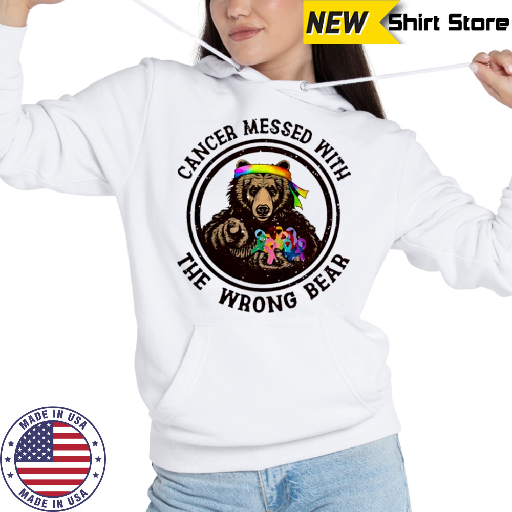 Cancer Messed With The Wrong Bear baseball shirt Hoodie