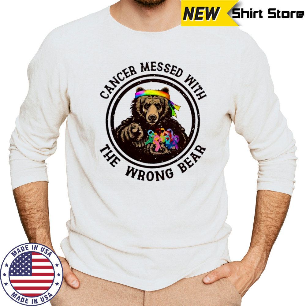 Cancer Messed With The Wrong Bear baseball shirt Long Sleeved