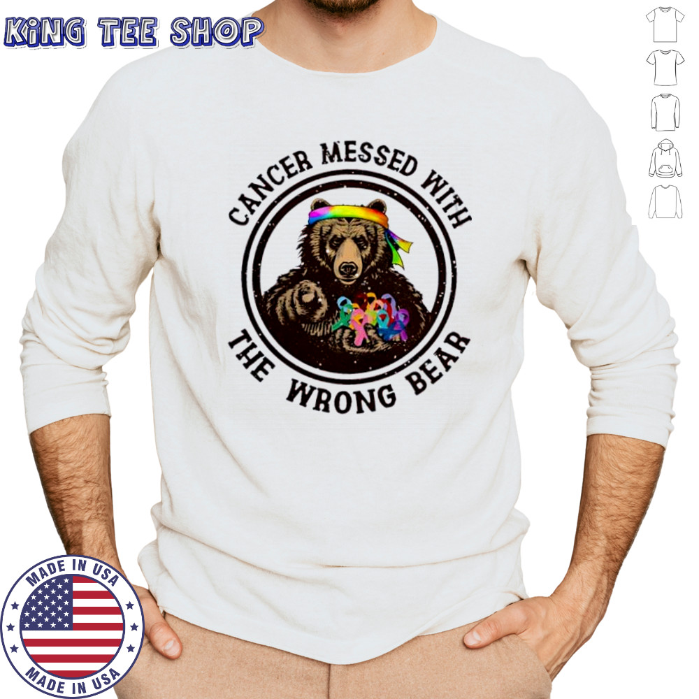 Cancer Messed With The Wrong Bear baseball shirt Long Sleeved