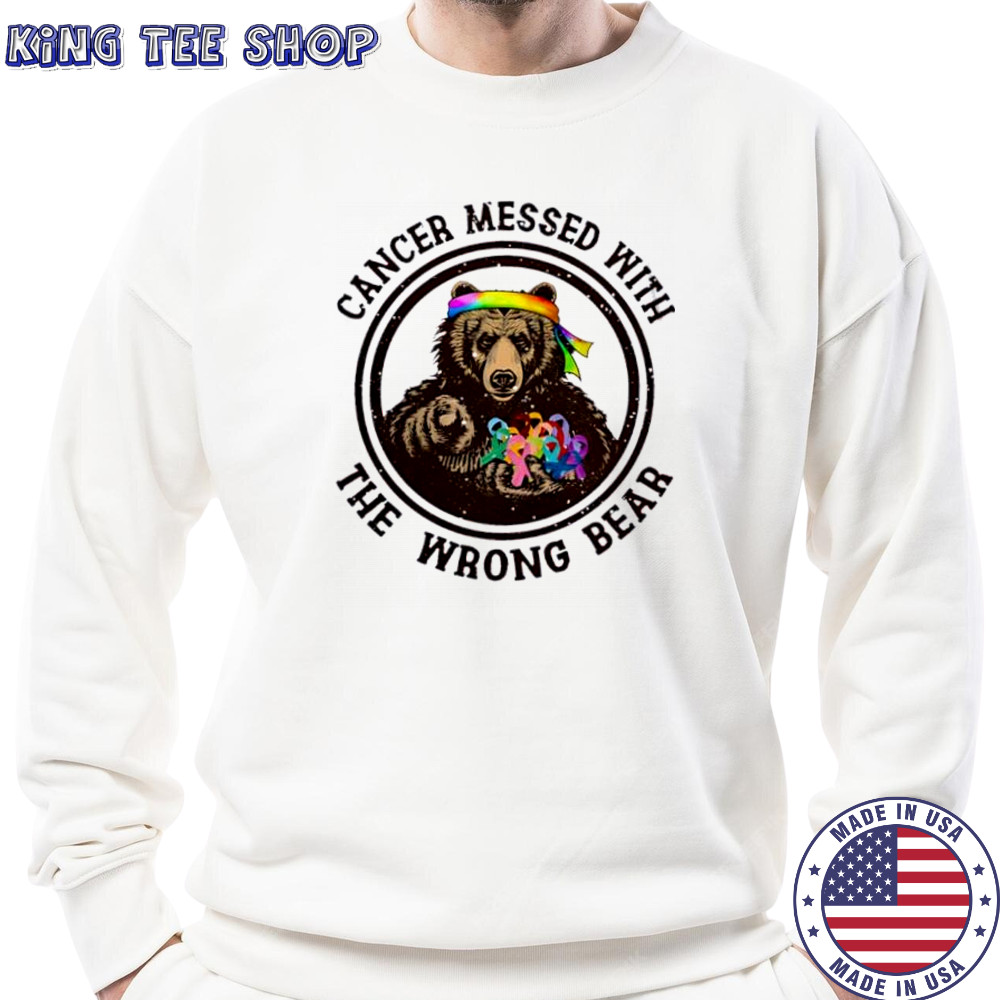 Cancer Messed With The Wrong Bear baseball shirt Sweatshirt