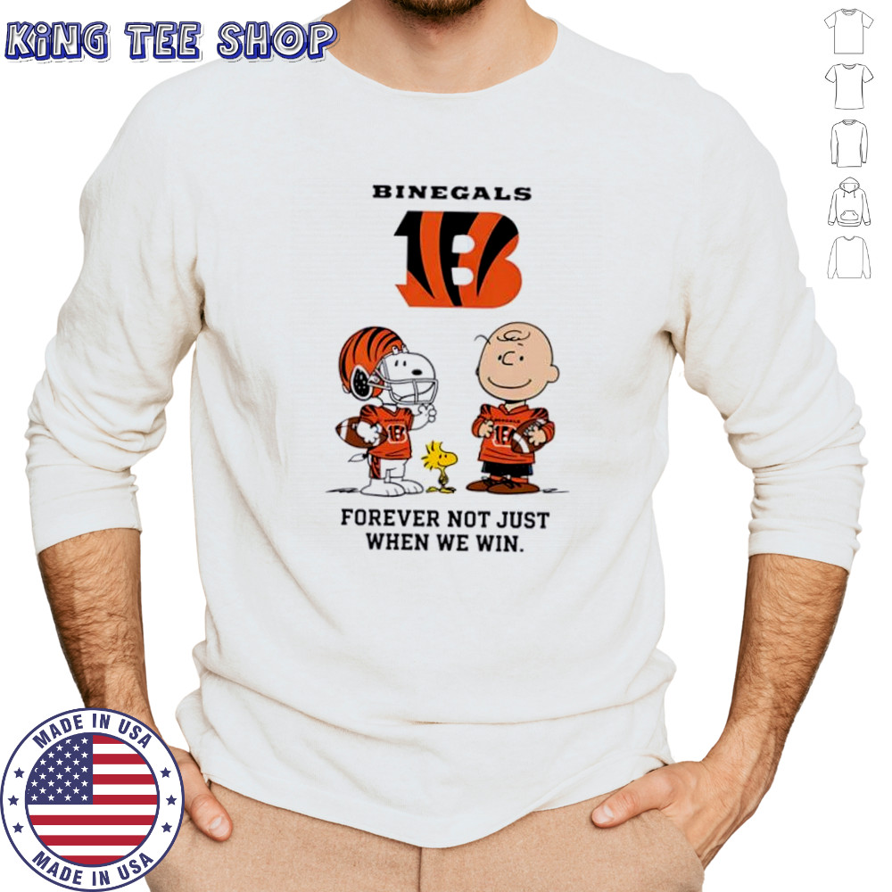 Cincinnati Bengals Charlie Brown Snoopy Bengals Forever Not Just When We Win shirt Long Sleeved
