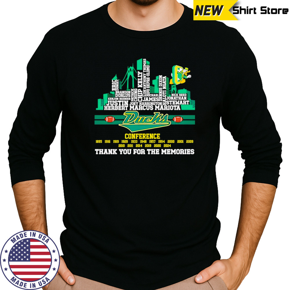 City skyline Ducks Conference thank you for the memories shirt Long Sleeved