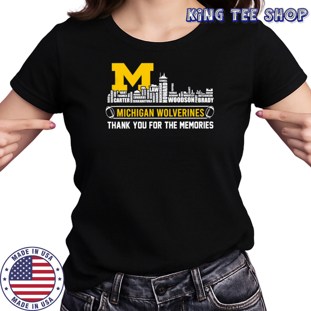 City skyline Michigan Wolverines thank you for the memories shirt Women's T-shirt