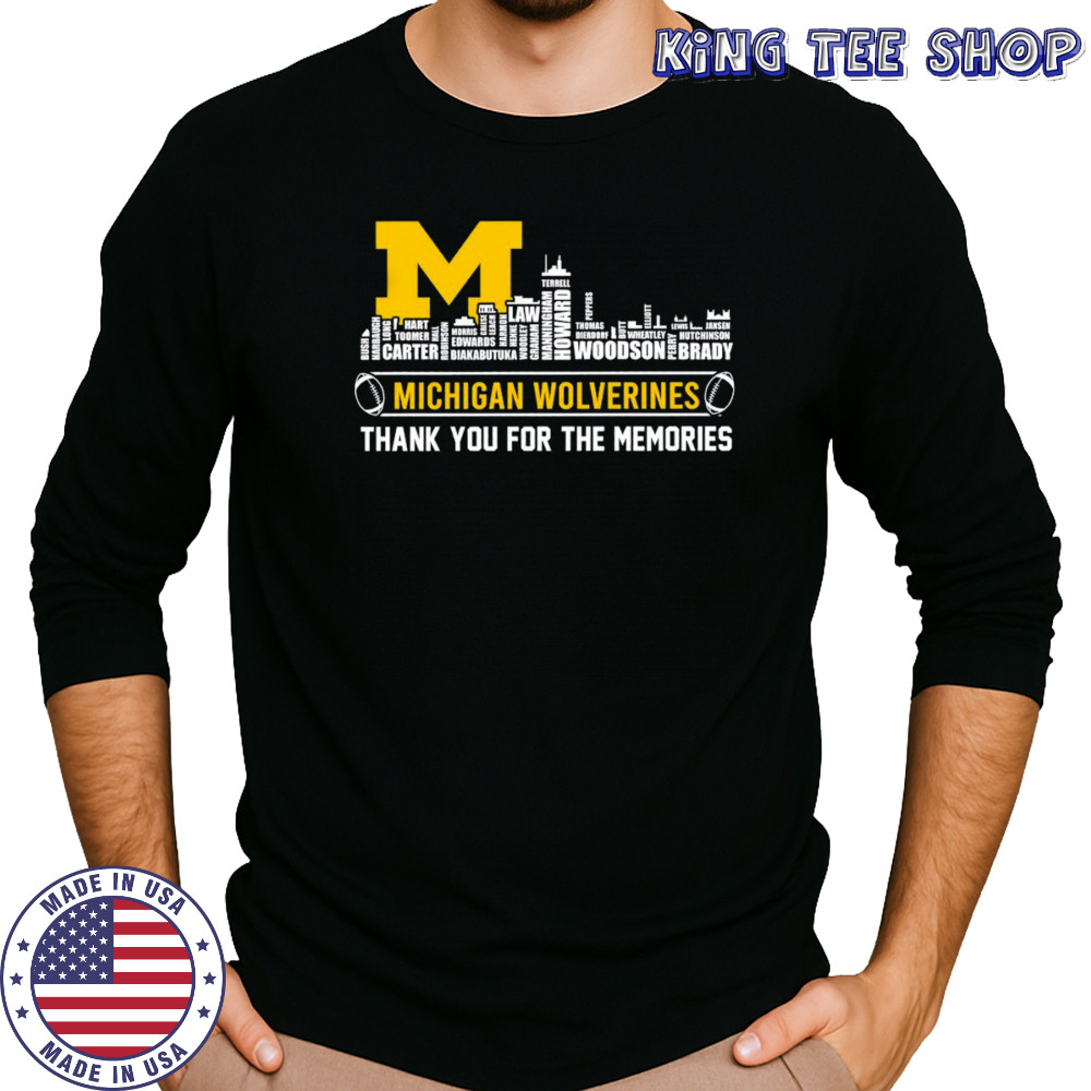 City skyline Michigan Wolverines thank you for the memories shirt Long Sleeved