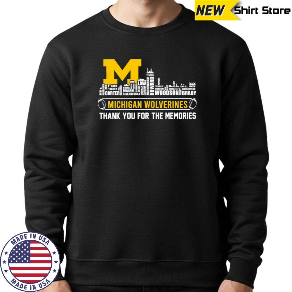 City skyline Michigan Wolverines thank you for the memories shirt Sweatshirt