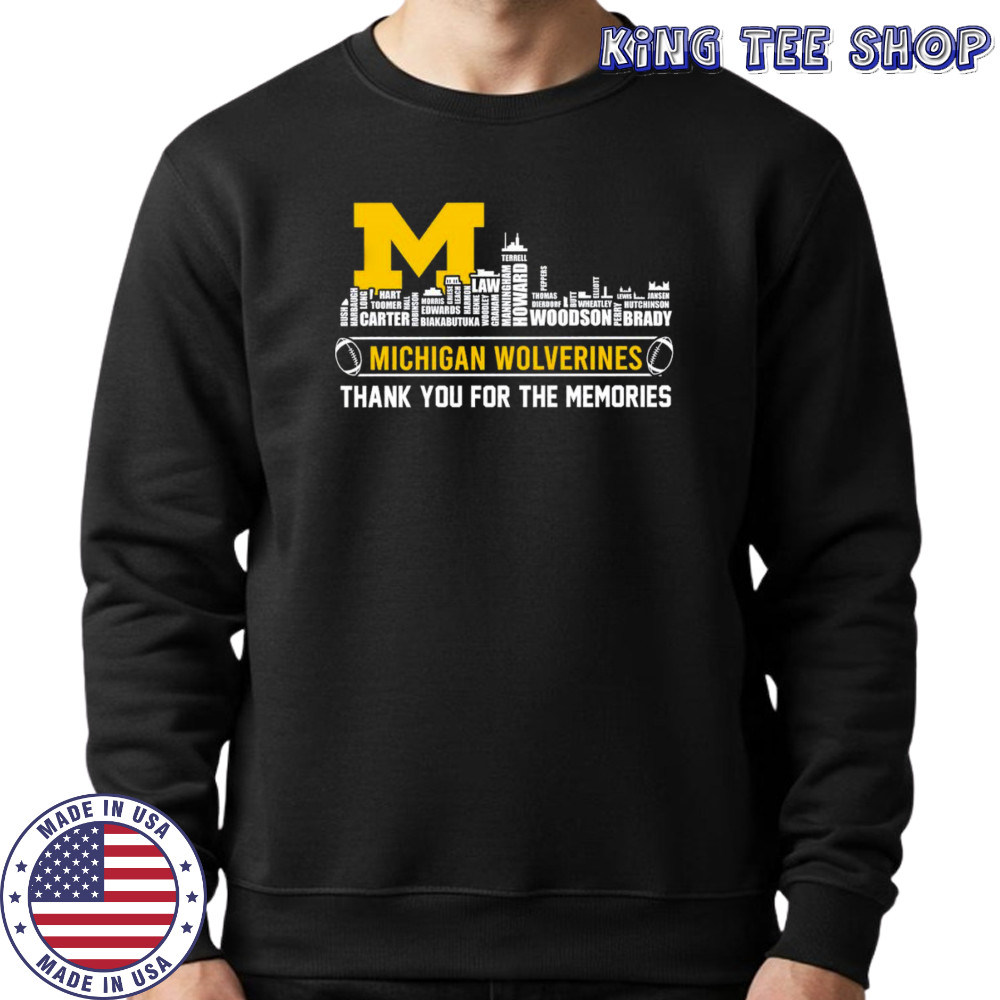 City skyline Michigan Wolverines thank you for the memories shirt Sweatshirt