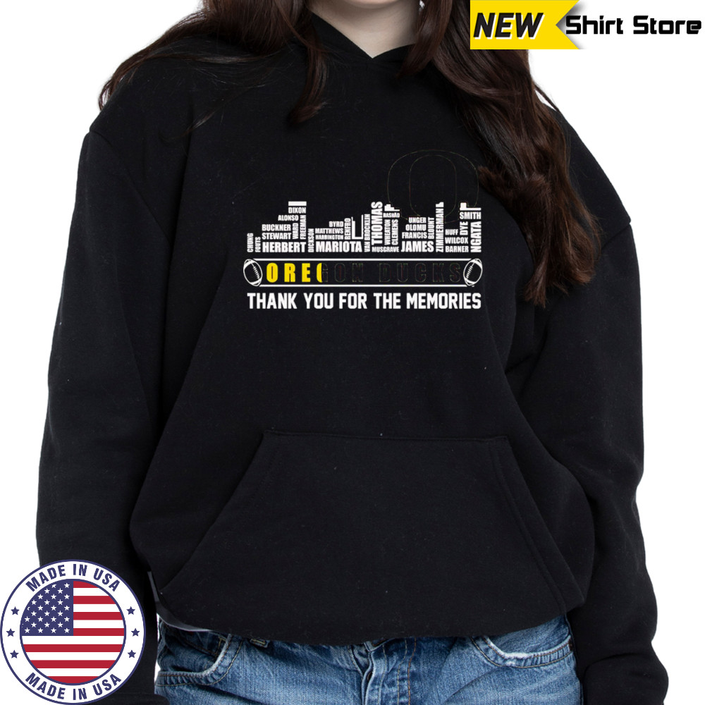 City skyline Oregon Ducks thank you for the memories shirt Hoodie