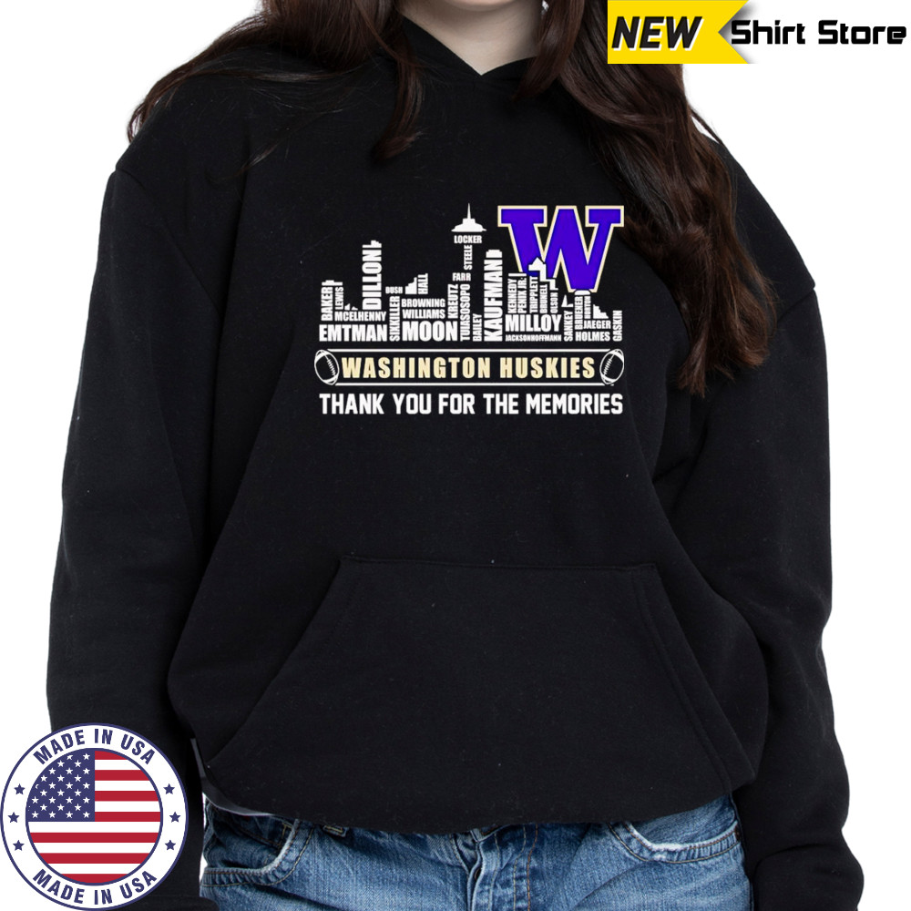 City skyline Washington Huskies thank you for the memories shirt Hoodie