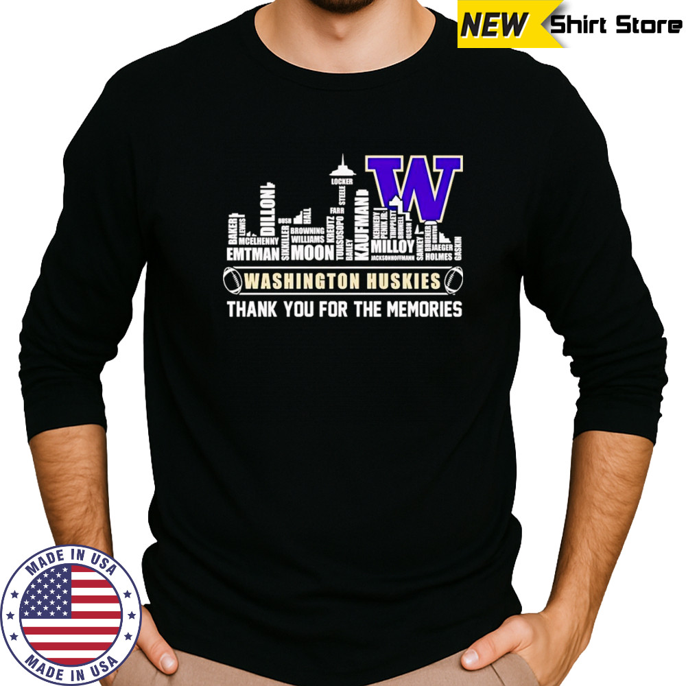 City skyline Washington Huskies thank you for the memories shirt Long Sleeved