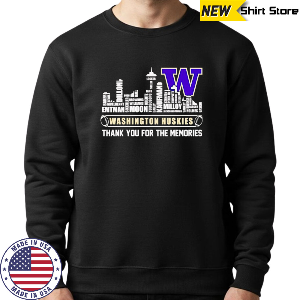City skyline Washington Huskies thank you for the memories shirt Sweatshirt