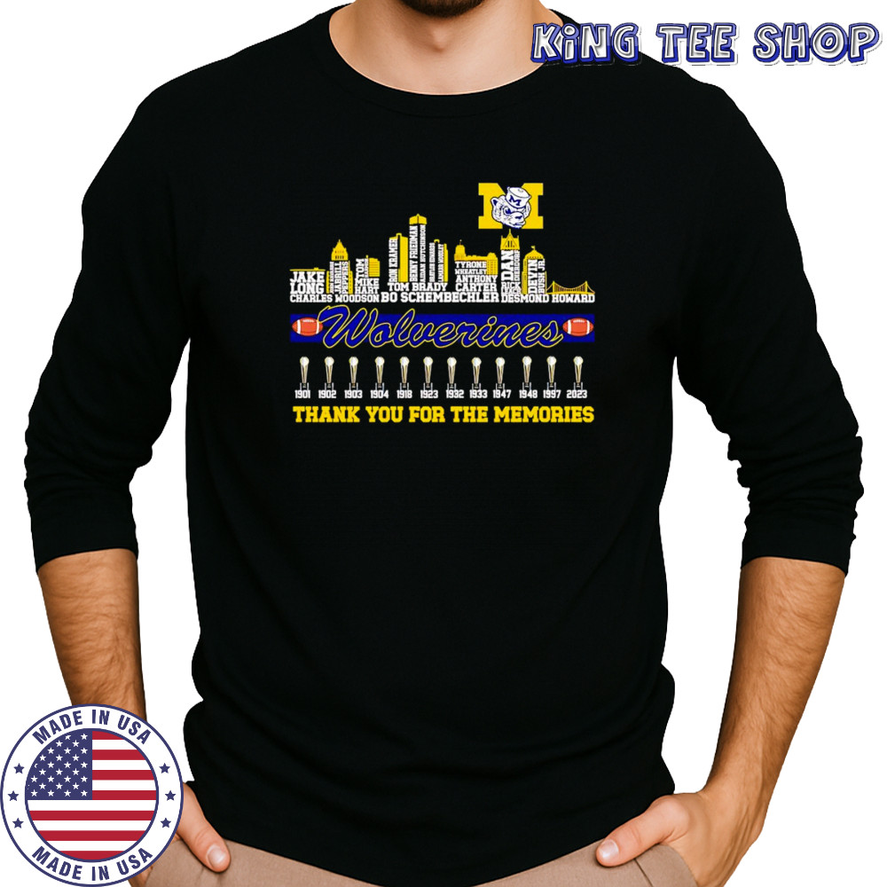 City skyline Wolverines thank you for the memories shirt Long Sleeved