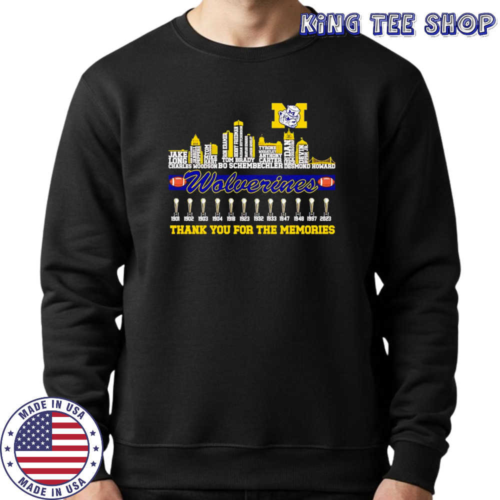 City skyline Wolverines thank you for the memories shirt Sweatshirt