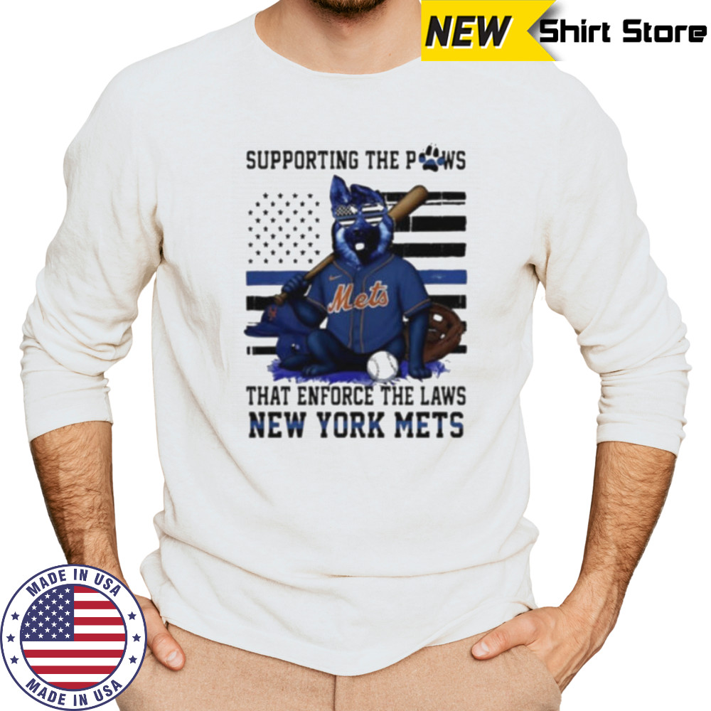 New York Mets supporting the paws that enforce the laws shirt Long Sleeved