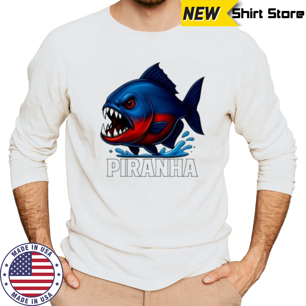 Piranha Fish shirt Long Sleeved