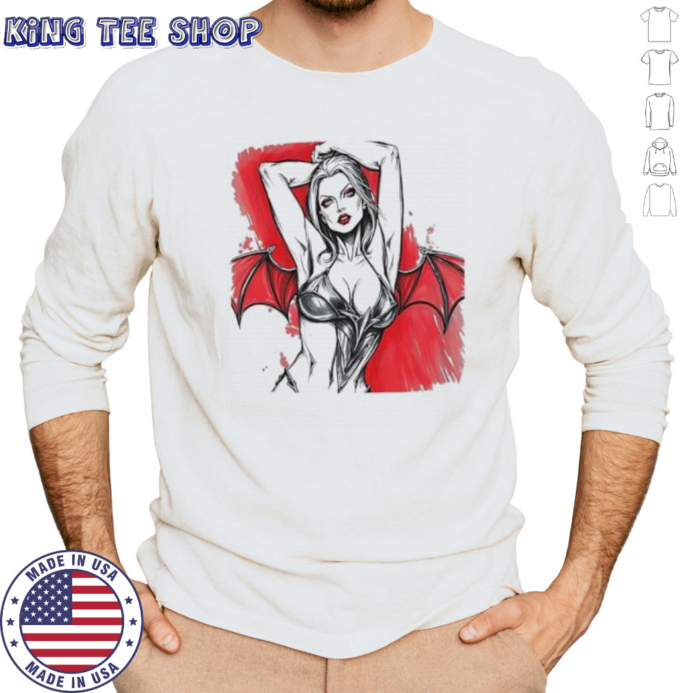 Sexy Devil Lady Print shirt Long Sleeved