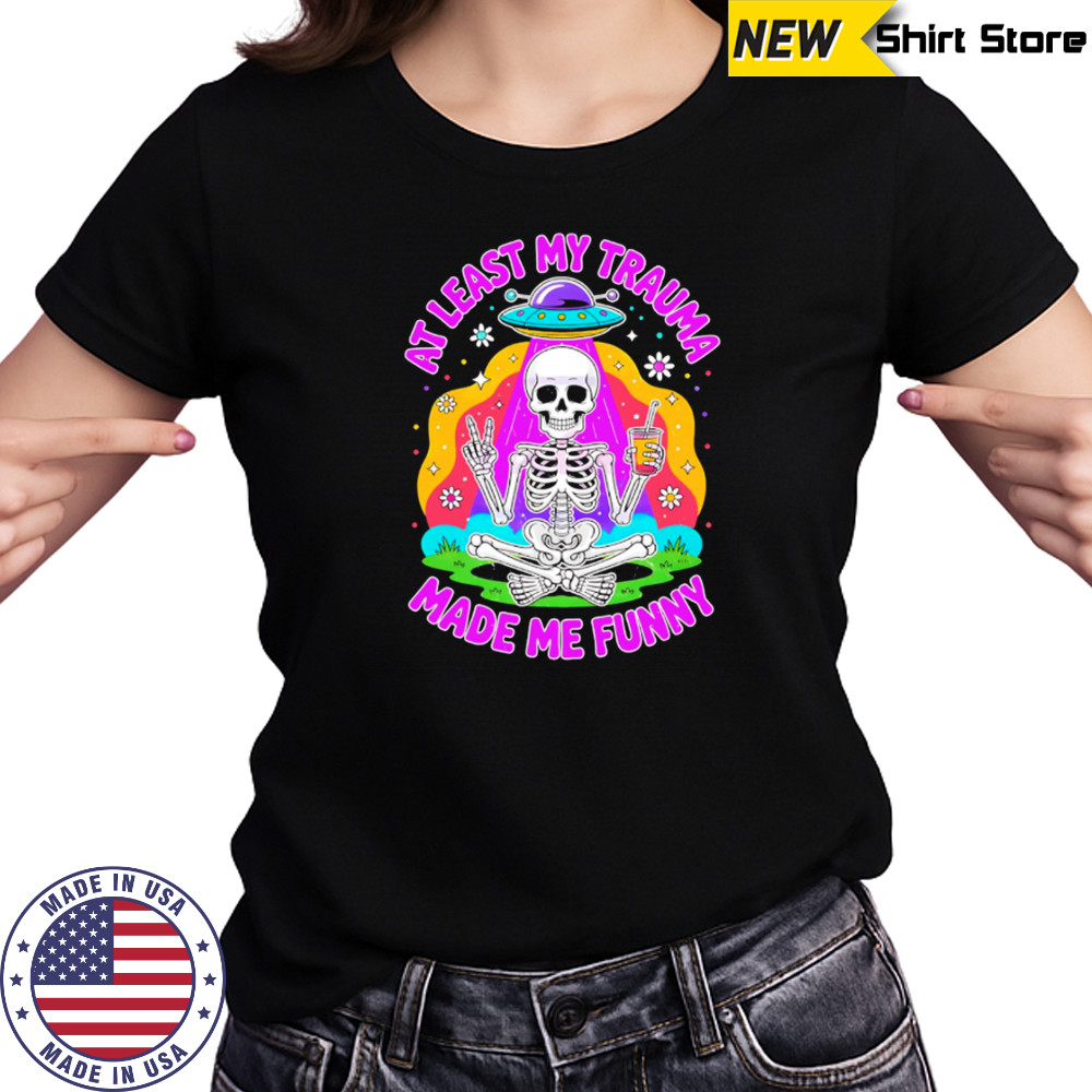 skeleton ufo sarcastic mental health halloween shirt Women's T-shirt