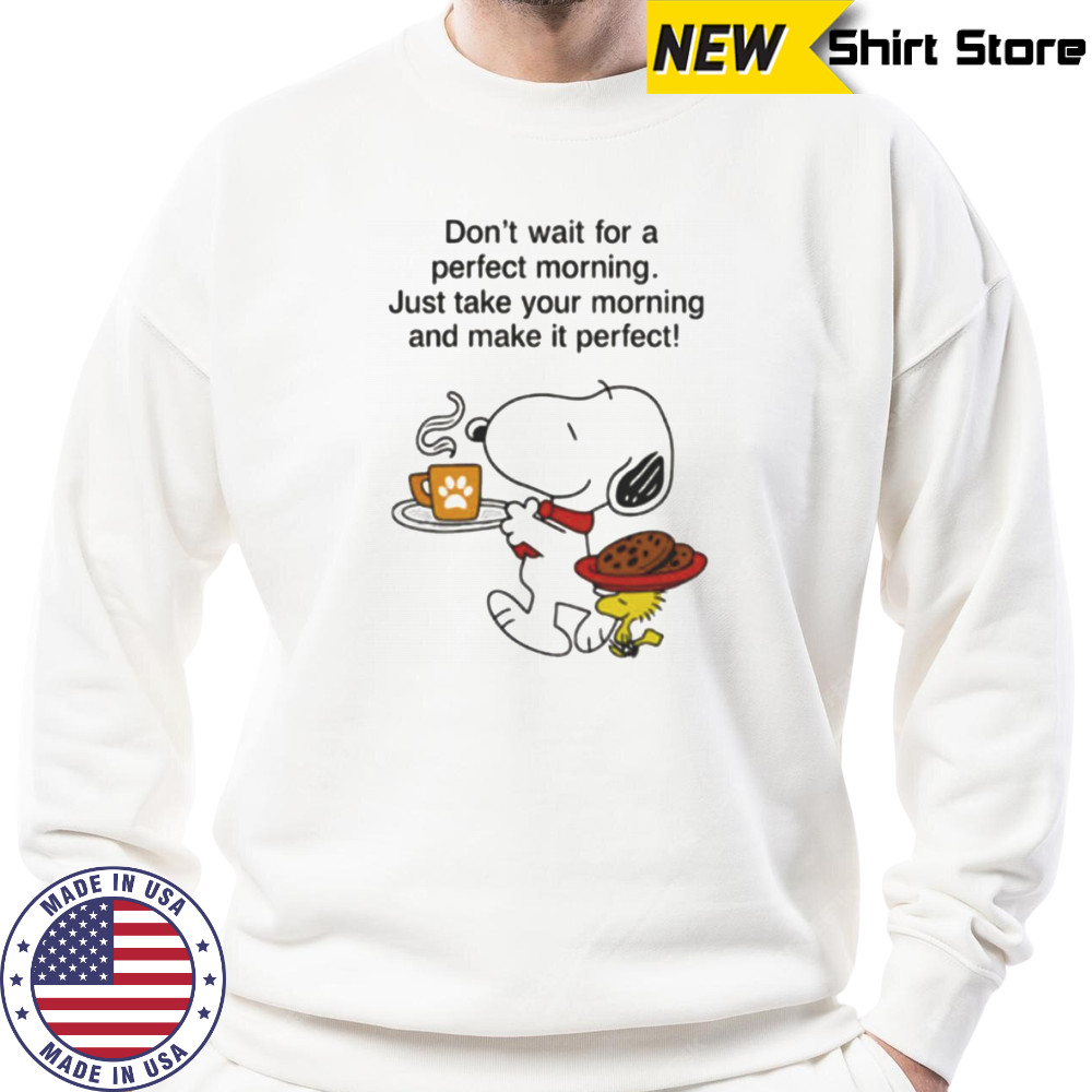 Snoopy and Woodstock don’t wait for a perfect morning shirt Sweatshirt