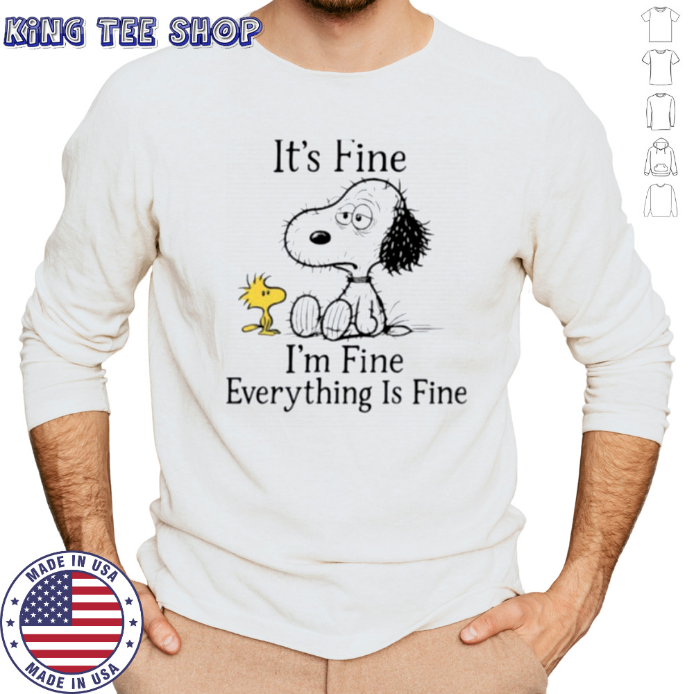 Snoopy and Woodstock it’s fine I’m fine everything is fine shirt Long Sleeved