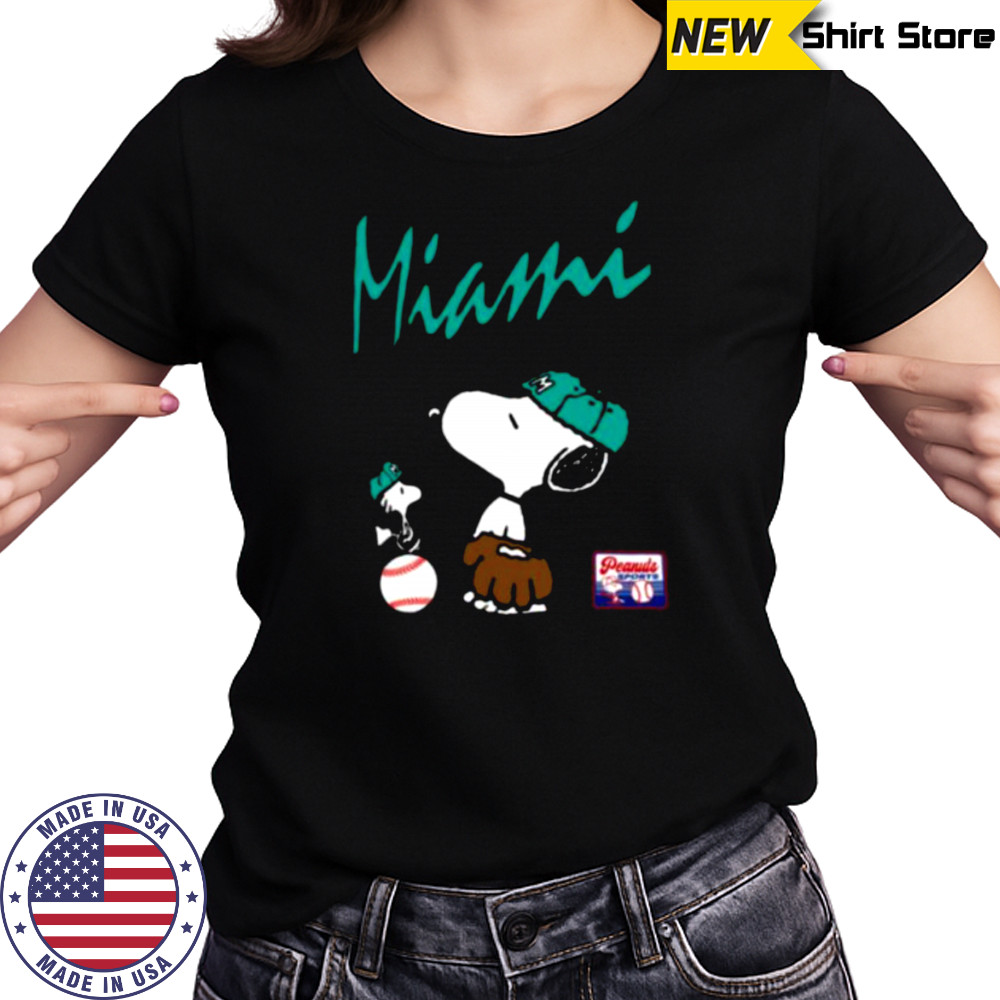 Snoopy Peanuts Ripple Junction Miami Baseball shirt Women's T-shirt