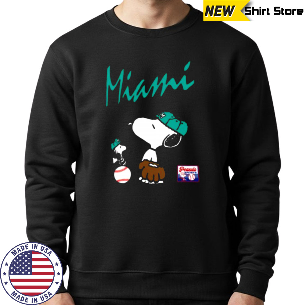 Snoopy Peanuts Ripple Junction Miami Baseball shirt Sweatshirt