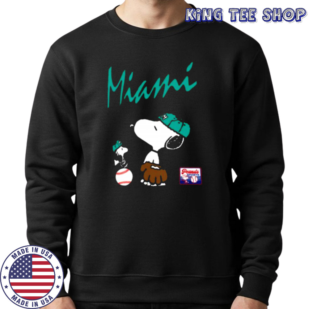 Snoopy Peanuts Ripple Junction Miami Baseball shirt Sweatshirt
