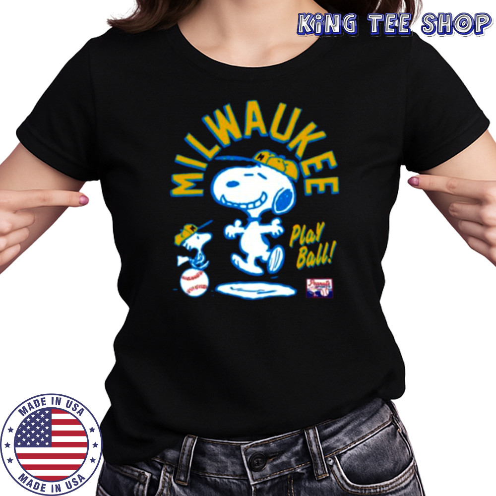 Snoopy Peanuts Ripple Junction Milwaukee Baseball shirt Women's T-shirt