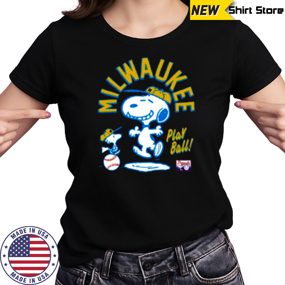 Snoopy Peanuts Ripple Junction Milwaukee Baseball shirt Women's T-shirt