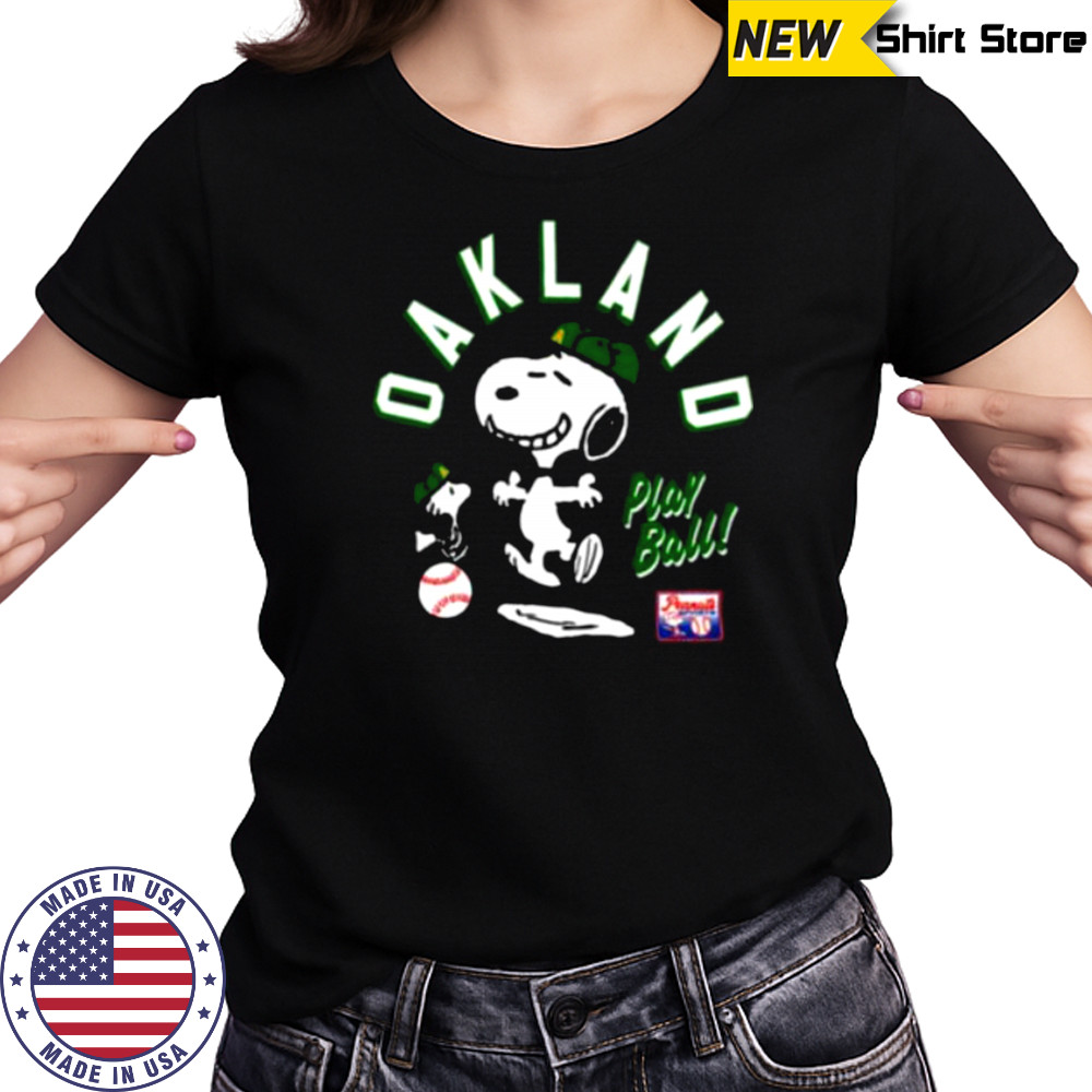Snoopy Peanuts Ripple Junction Oakland Baseball Women's T-shirt