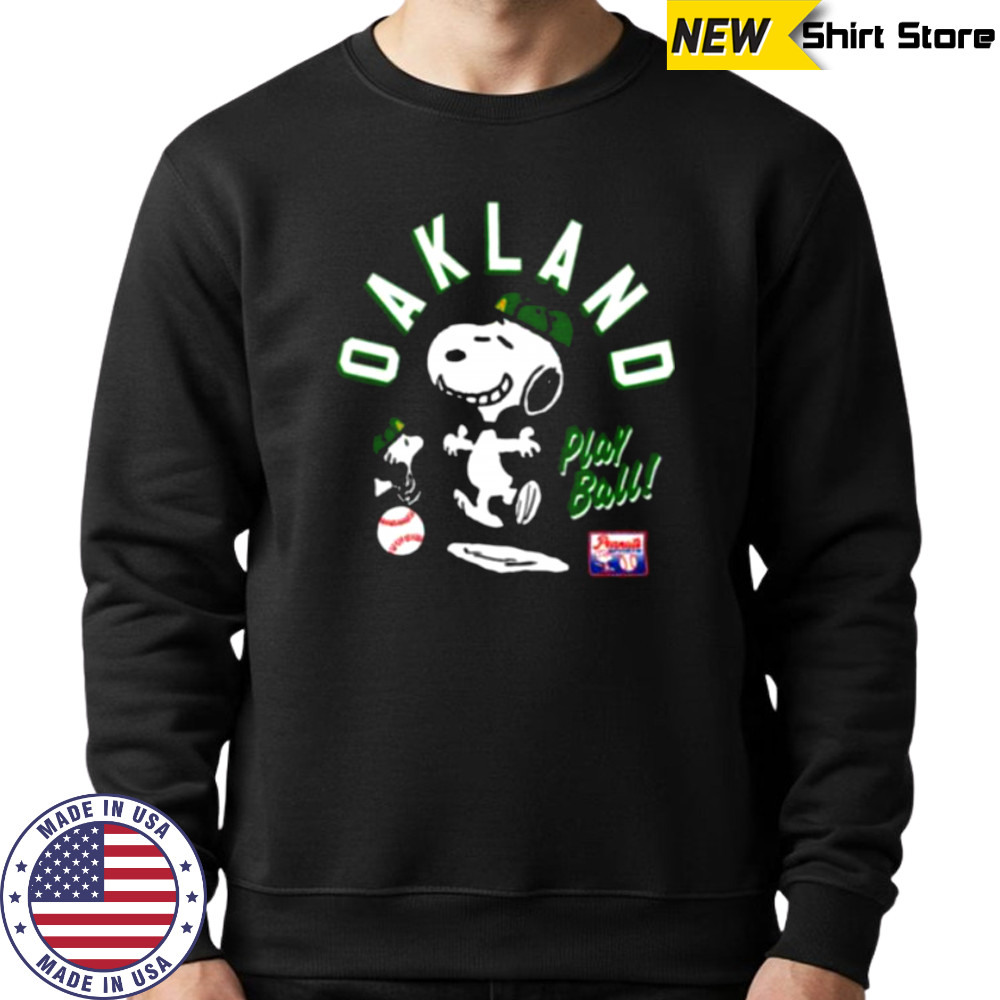 Snoopy Peanuts Ripple Junction Oakland Baseball Sweatshirt