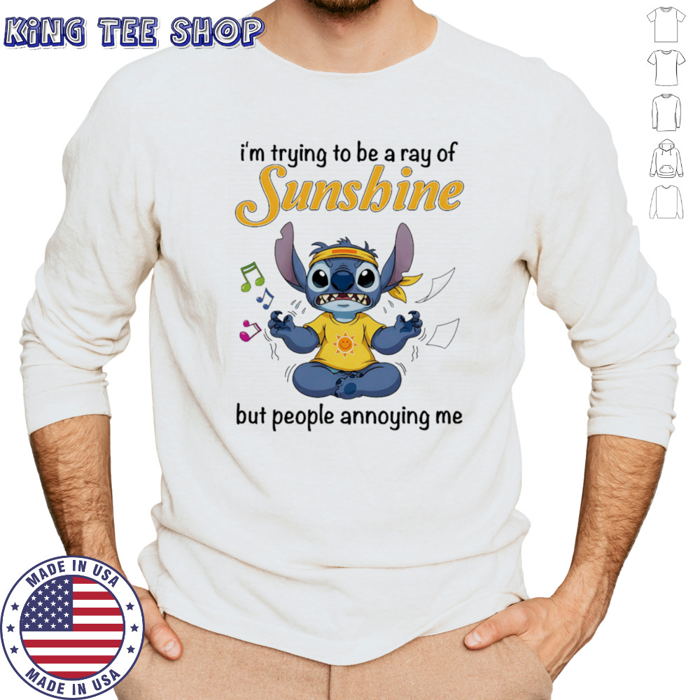 Stitch I’m trying be a ray of sunshine but people annoying me shirt Long Sleeved