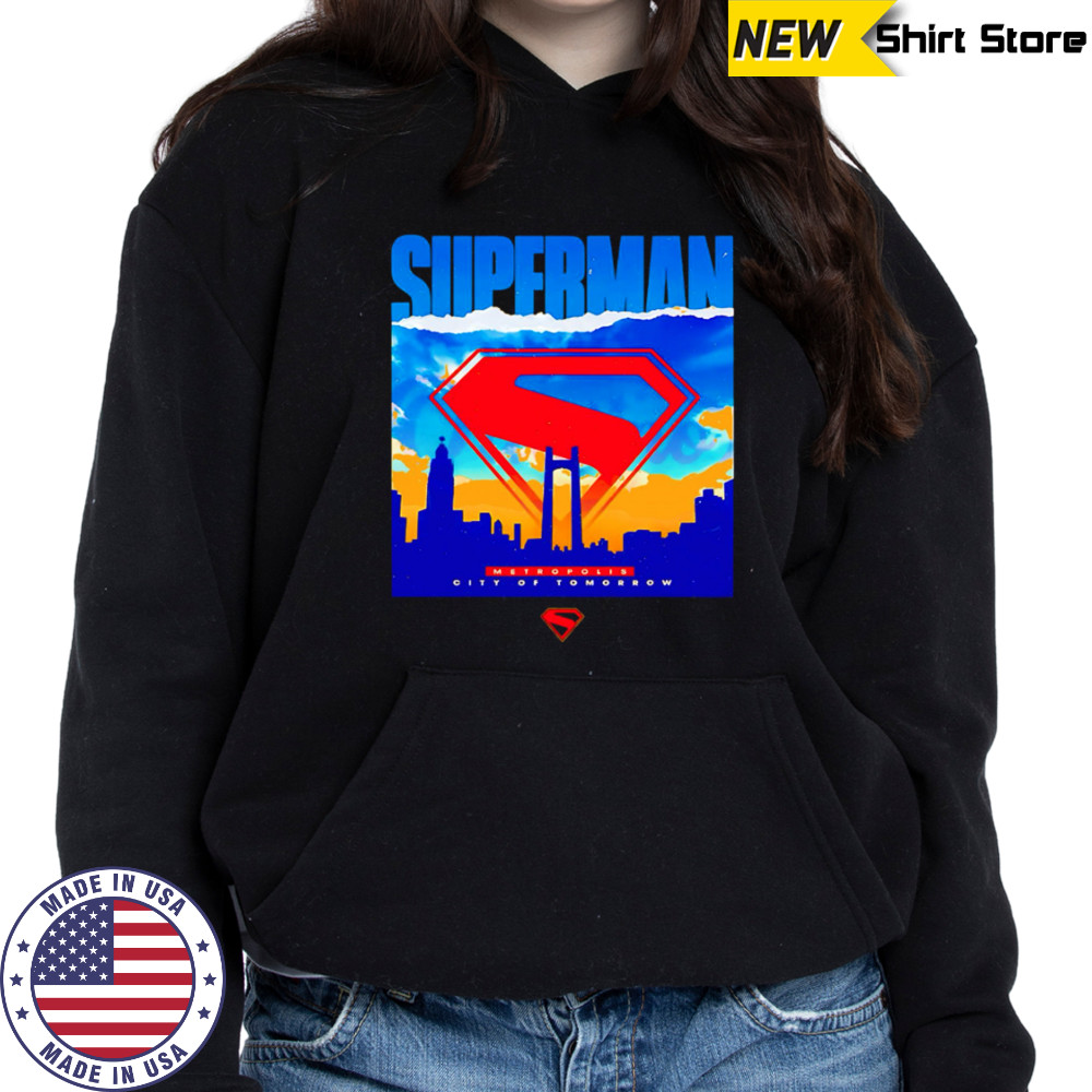 Superman metropolis city of tomorrow ripped poster shirt Hoodie